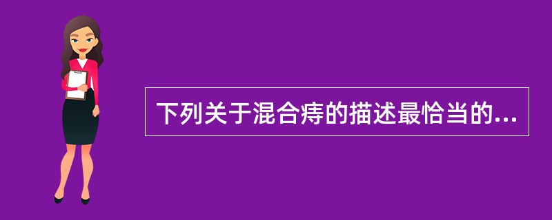 下列关于混合痔的描述最恰当的是（　　）。