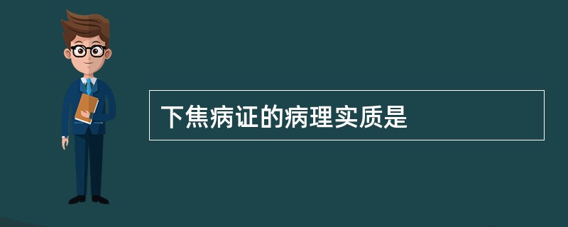 下焦病证的病理实质是