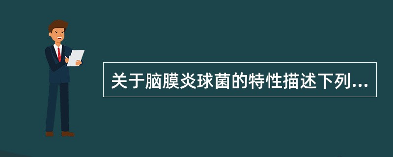 关于脑膜炎球菌的特性描述下列正确的是（　　）。