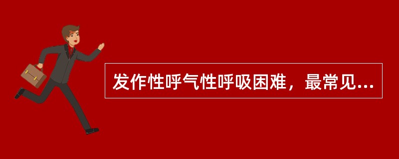 发作性呼气性呼吸困难，最常见于（　　）。