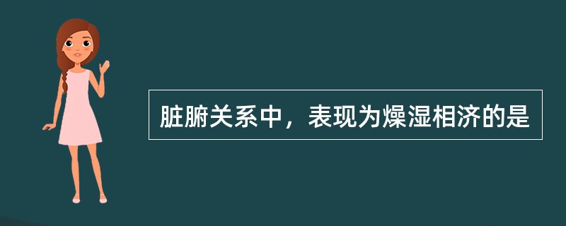 脏腑关系中，表现为燥湿相济的是