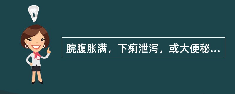 脘腹胀满，下痢泄泻，或大便秘结，小便黄赤，舌苔黄腻，脉沉有力，治疗宜选用