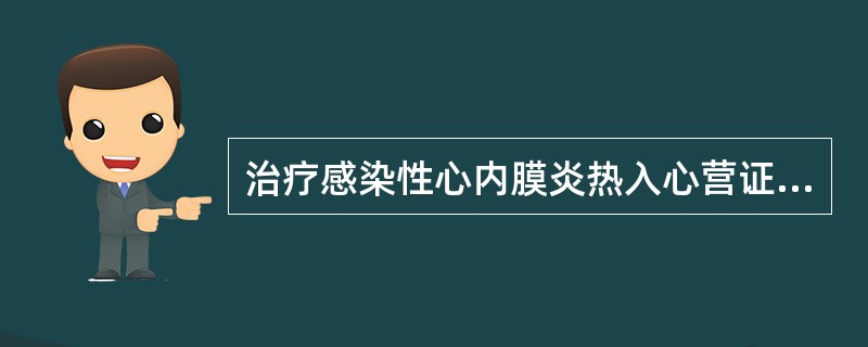 治疗感染性心内膜炎热入心营证，其中医治法是