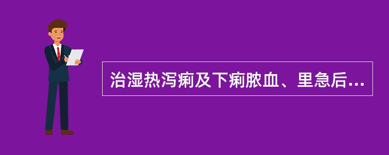 治湿热泻痢及下痢脓血、里急后重等证，宜选用的药物是