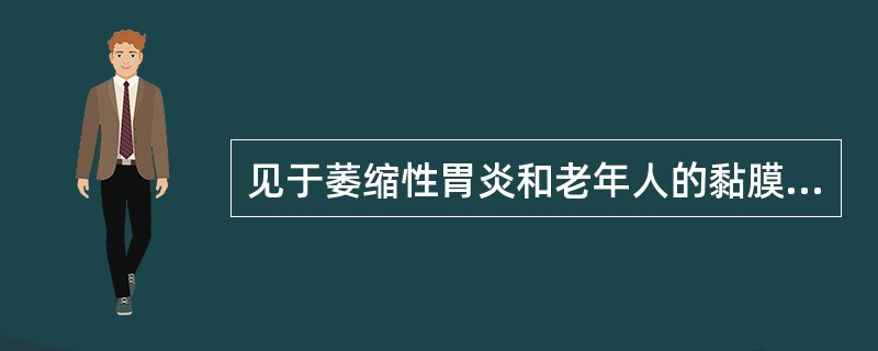 见于萎缩性胃炎和老年人的黏膜变化为