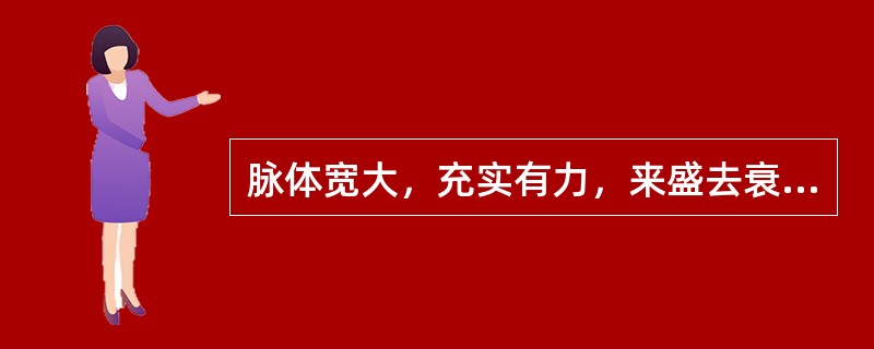 脉体宽大，充实有力，来盛去衰的脉象是