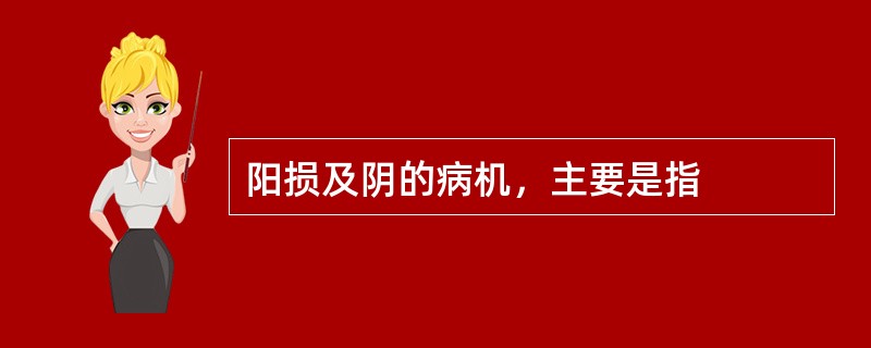 阳损及阴的病机，主要是指