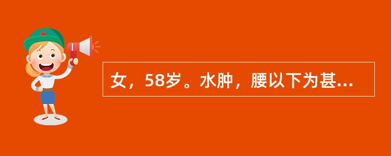 女，58岁。水肿，腰以下为甚，脘闷纳呆，肢冷神倦，尿少便溏，舌质淡，苔白腻，脉沉缓，最佳选方为