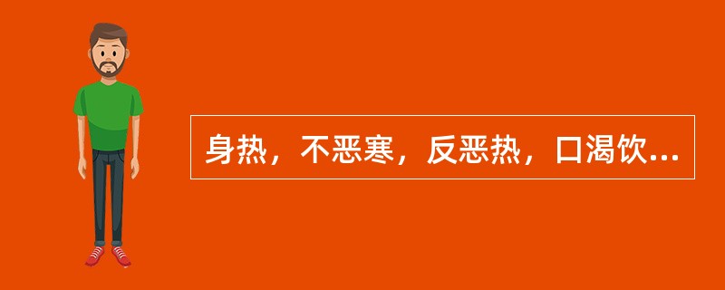 身热，不恶寒，反恶热，口渴饮冷，蒸蒸汗出，舌红，脉洪数，其证候是（　　）。