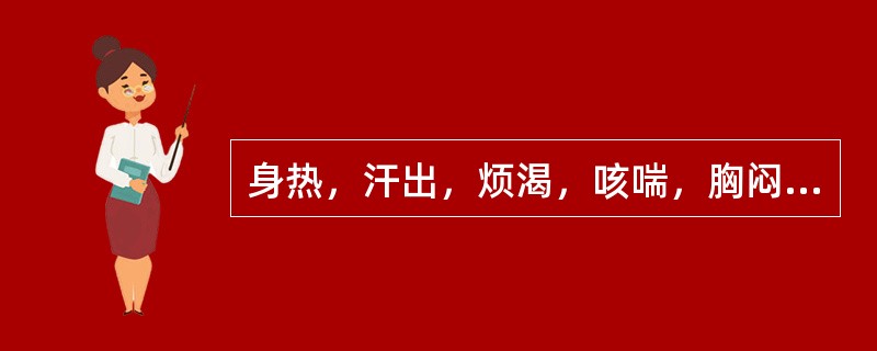 身热，汗出，烦渴，咳喘，胸闷，咳甚痰多，舌红苔黄，脉数，治宜（　　）。