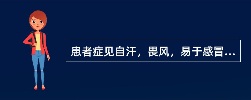 患者症见自汗，畏风，易于感冒，舌淡苔白，脉虚，证属