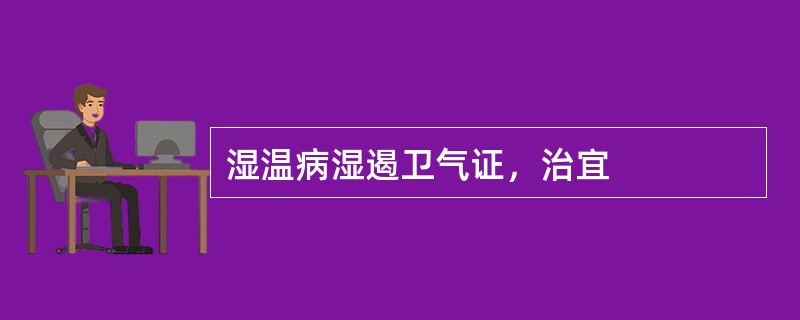 湿温病湿遏卫气证，治宜