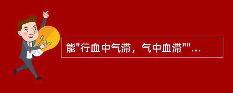 能"行血中气滞，气中血滞""专治一身上下诸痛"的药物为