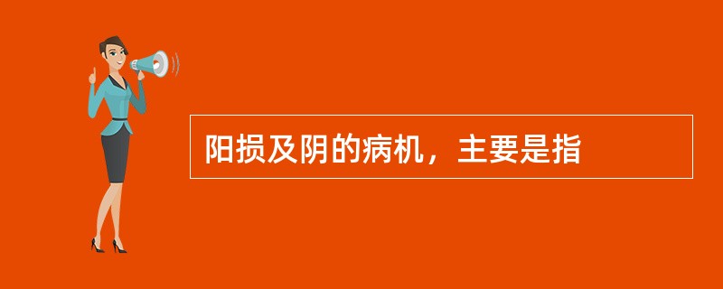 阳损及阴的病机，主要是指
