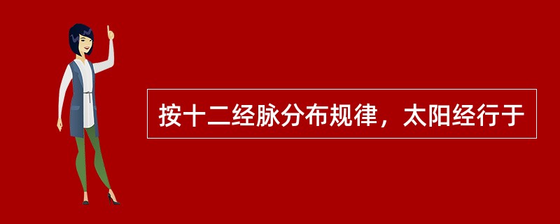 按十二经脉分布规律，太阳经行于