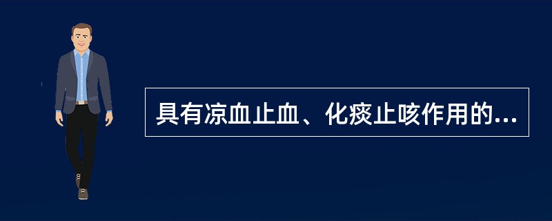 具有凉血止血、化痰止咳作用的药物是