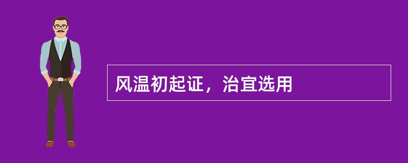 风温初起证，治宜选用