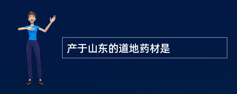 产于山东的道地药材是