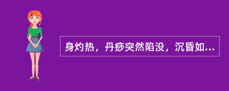 身灼热，丹痧突然陷没，沉昏如迷，肢体厥冷，汗多，气息微弱，脉沉伏，证属