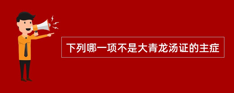 下列哪一项不是大青龙汤证的主症