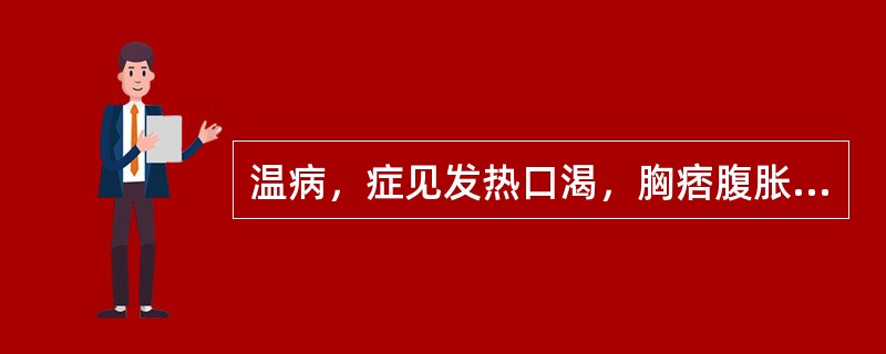 温病，症见发热口渴，胸痞腹胀，肢酸倦怠，咽肿溺赤，苔黄而腻，最适合的方剂是