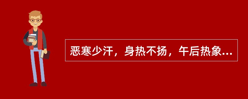 恶寒少汗，身热不扬，午后热象较显，头重如裹，身重肢倦，胸闷脘痞，苔白腻，脉濡缓，治宜