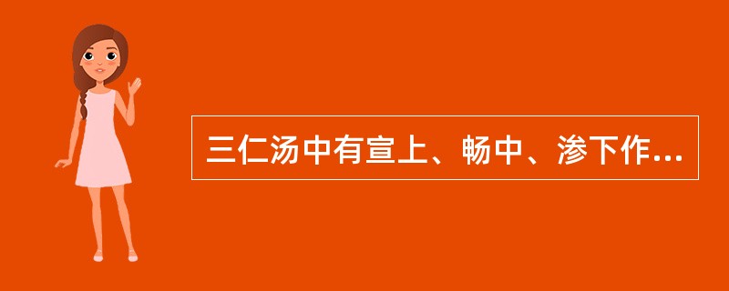 三仁汤中有宣上、畅中、渗下作用的代表药物是