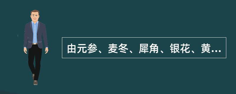 由元参、麦冬、犀角、银花、黄连、生地、连翘、竹叶心、丹参组成的方剂是