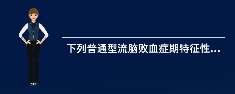 下列普通型流脑败血症期特征性的表现下列正确的是（　　）。