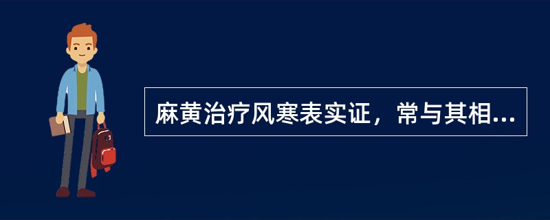 麻黄治疗风寒表实证，常与其相须为用的药物是（　　）。