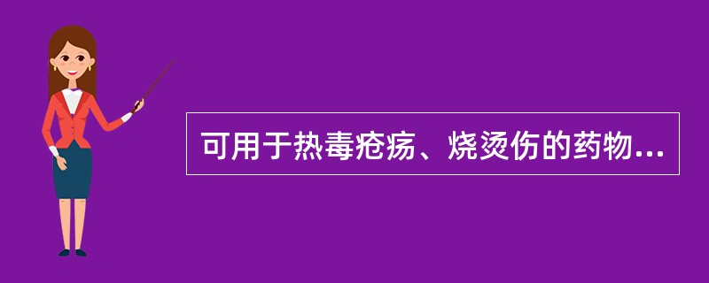 可用于热毒疮疡、烧烫伤的药物是（　　）。