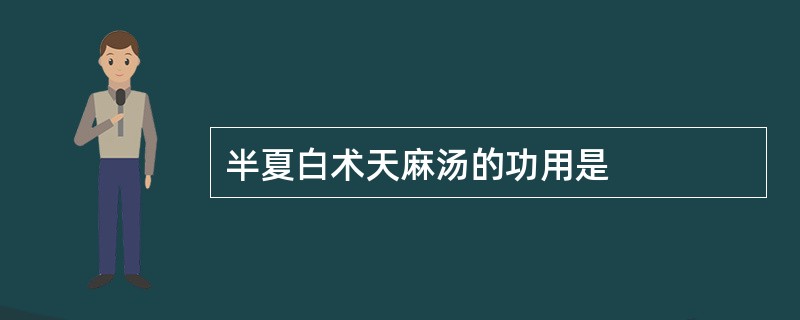 半夏白术天麻汤的功用是