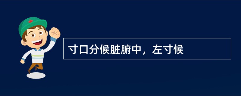 寸口分候脏腑中，左寸候