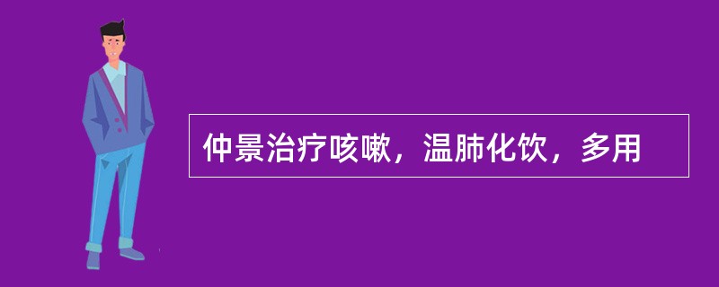 仲景治疗咳嗽，温肺化饮，多用