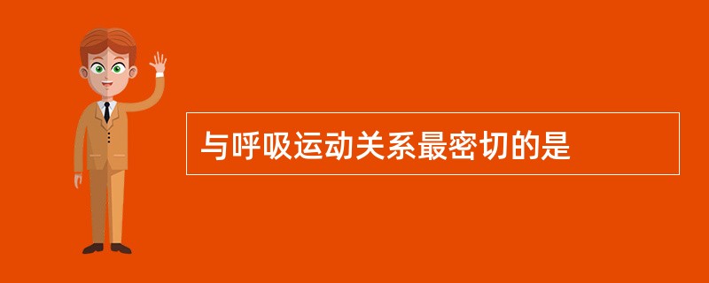 与呼吸运动关系最密切的是