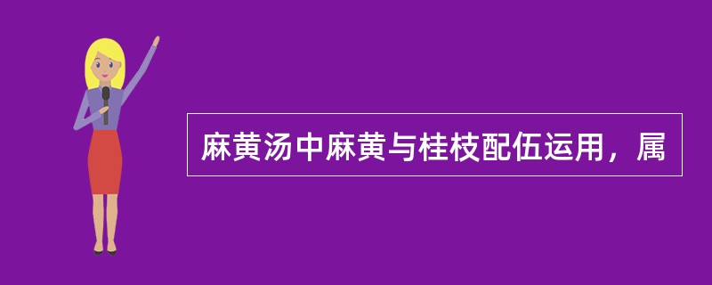 麻黄汤中麻黄与桂枝配伍运用，属