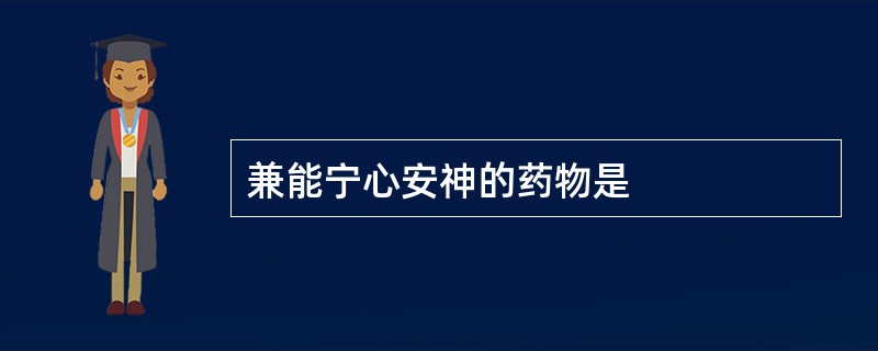 兼能宁心安神的药物是