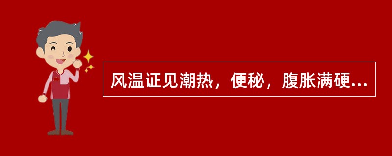 风温证见潮热，便秘，腹胀满硬痛，时有谵语，苔老黄而燥，脉沉有力，宜选用（　　）。 