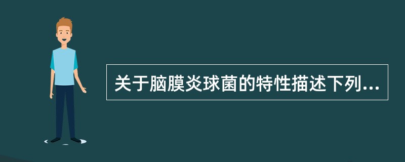 关于脑膜炎球菌的特性描述下列正确的是（　　）。