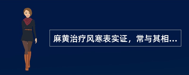 麻黄治疗风寒表实证，常与其相须为用的药物是（　　）。