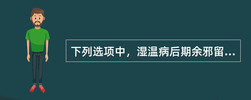 下列选项中，湿温病后期余邪留扰，气阴两伤的表现不包括（　　）。