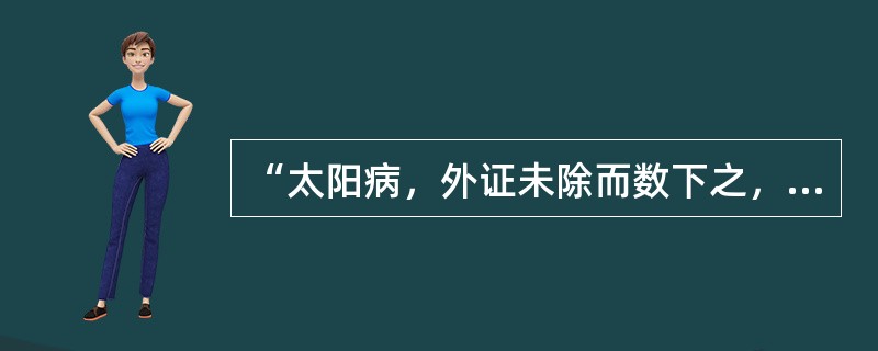 “太阳病，外证未除而数下之，遂协热而利，利下不止，心下痞硬，表里不解者，（　　）”