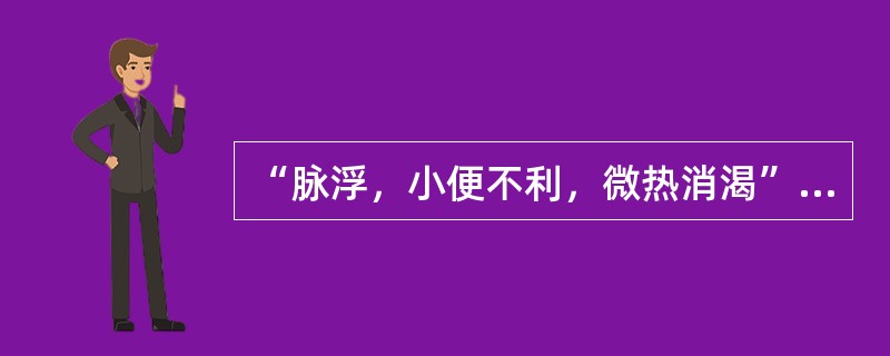 “脉浮，小便不利，微热消渴”者，治当用（　　）。