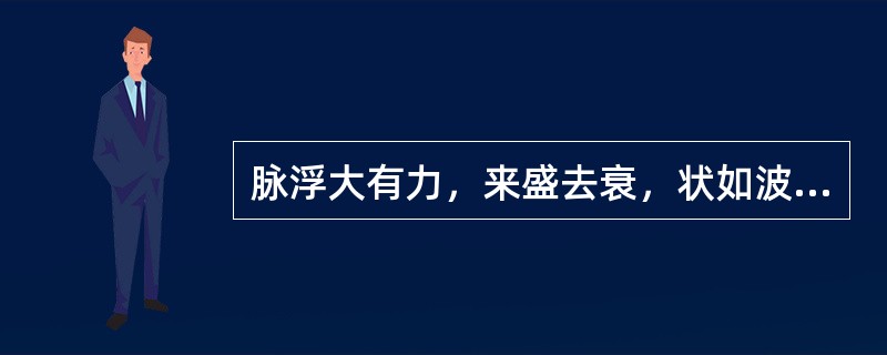 脉浮大有力，来盛去衰，状如波涛汹涌此为（　　）。