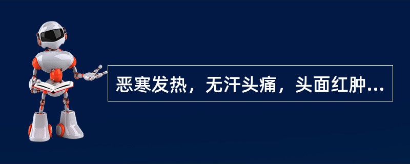 恶寒发热，无汗头痛，头面红肿，全身酸楚，目赤，咽痛，口渴，舌苔薄黄，脉浮数，其治法是（　　）。