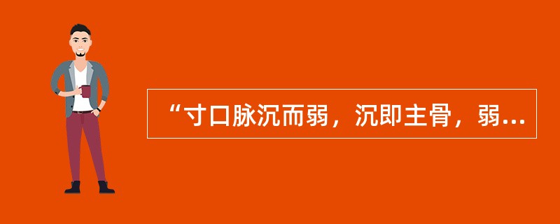 “寸口脉沉而弱，沉即主骨，弱即主筋”，其中“弱”指（　　）。