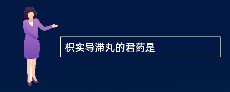 枳实导滞丸的君药是