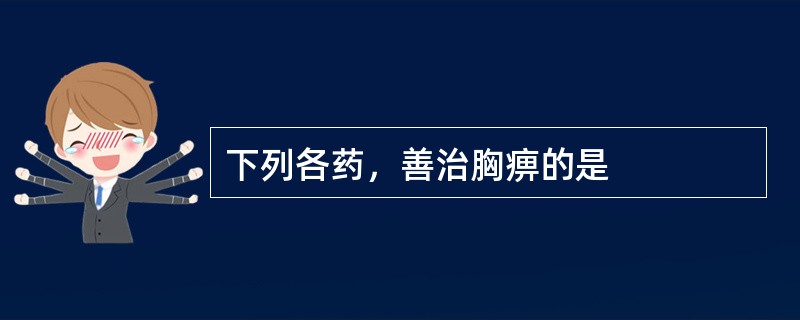 下列各药，善治胸痹的是