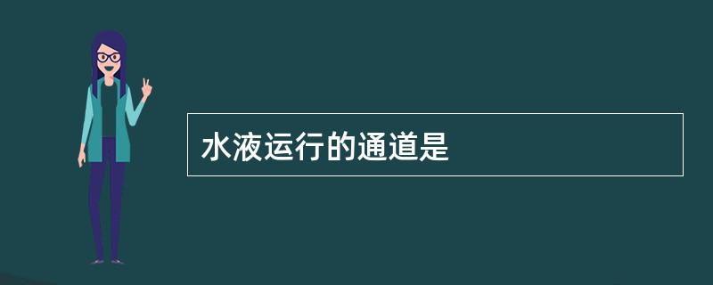 水液运行的通道是