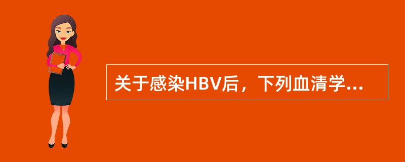 关于感染HBV后，下列血清学标志最早出现的是（　　）。